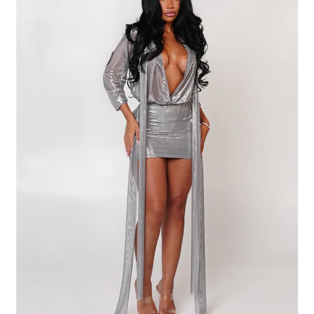 Elegant Silver Mini Dress